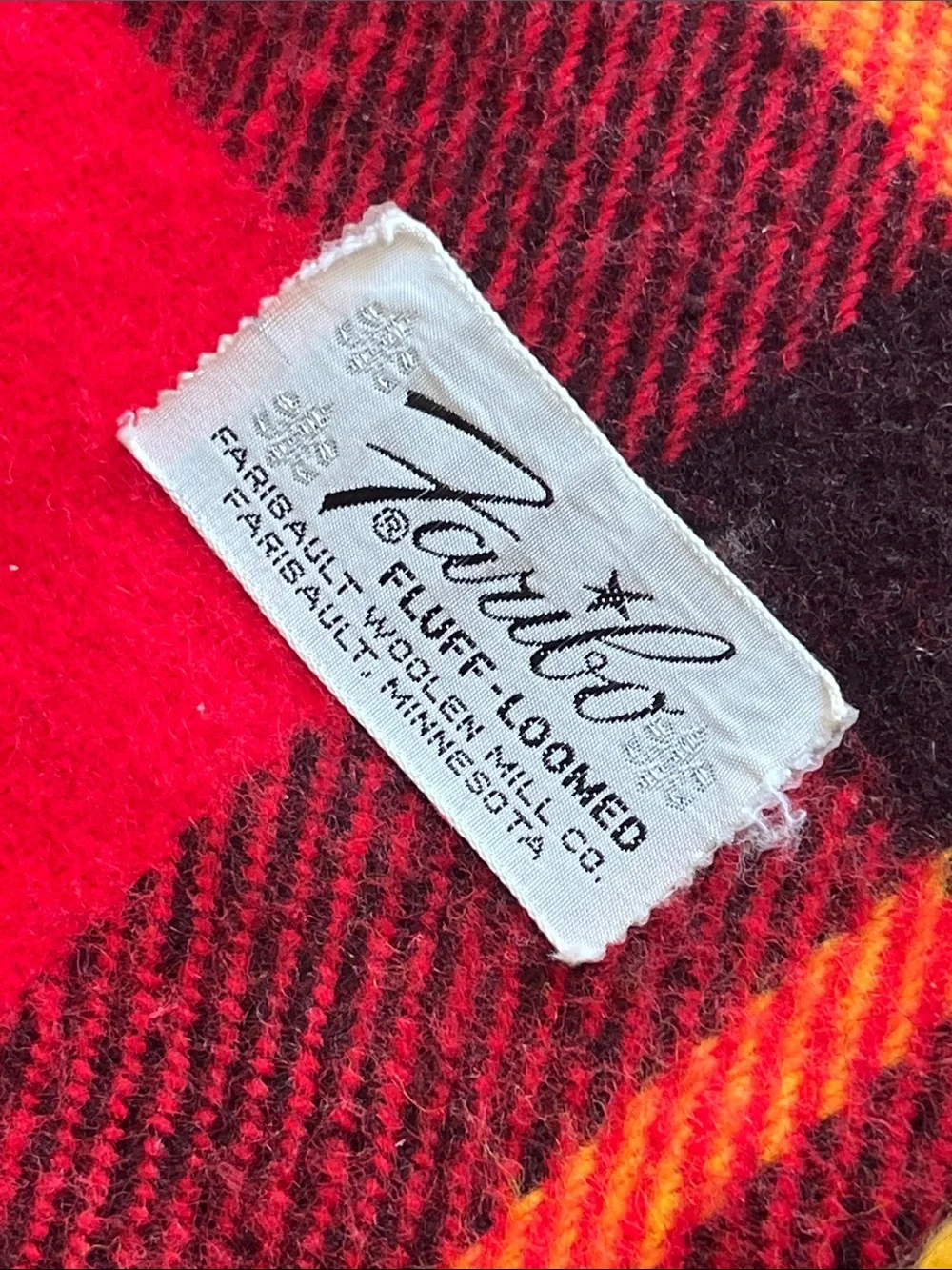 Faribo Red Tartan Plaid Fringe Blanket